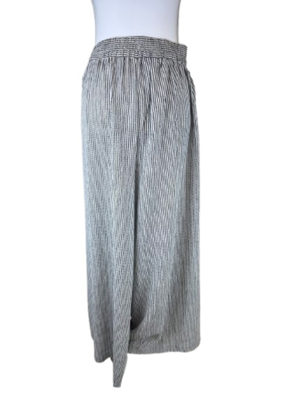 Max Studio Wide Leg Flowy Palazzo Pants 3X Stripe Pull On Stretch NEW BLCK/WHT - Picture 2 of 10